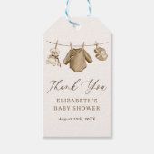 Boho Watercolor Baby Clothes Boy Babydusche Geschenkanhänger (Vorderseite)