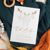 Boho Watercolor Baby Clothes Kinderdusche Einladung