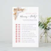 Boho Watercolor Baby Shower Game Mama oder Vater (Stehend Vorderseite)