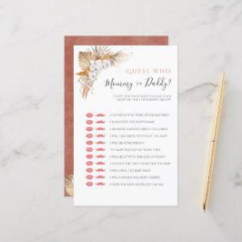 Boho Watercolor Baby Shower Game Mama oder Vater