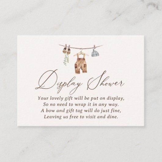 Boho Watercolor Babykleideraum-Dusche Begleitkarte (Vorderseite)