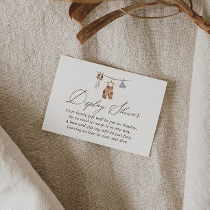 Boho Watercolor Babykleideraum-Dusche Begleitkarte