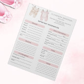 Boho Watercolor Babysitter Info Sheet Notizblock