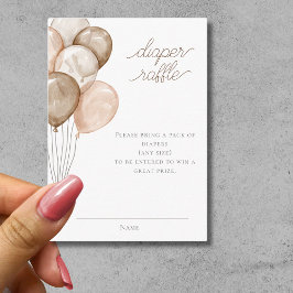 Boho Watercolor Ballon Babydusche Windelwanne Wind Begleitkarte