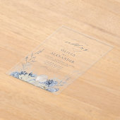 Boho Watercolor Beach Elegante Blue Wedding Acryleinladungen (Ablage )