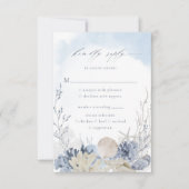 Boho Watercolor Beach Wedding Meal Choice RSVP Karte (Vorderseite)
