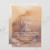 Boho Watercolor Beige Rustikale Moderne Hochzeit  Einladung (Vorne/Hinten)