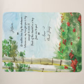 Boho Watercolor Birch Tree Custom Message Sherpadecke (Vorderseite (Horizontal))