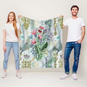 Boho Watercolor Blanket - Dreamy Pastel Throw Fleecedecke