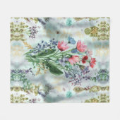 Boho Watercolor Blanket - Dreamy Pastel Throw Fleecedecke (Vorderseite (Horizontal))