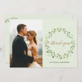 Boho Watercolor-Blätter zerstören Frühjahrsszenari Dankeskarte (Vorne/Hinten)