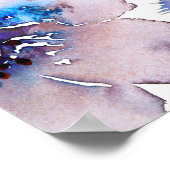 Boho Watercolor Blue Flowers Begrüßungszeichen Poster (Ecke)