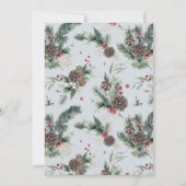 Boho Watercolor Blue Holiday Boy Baby Shower Einladung (Rückseite)