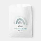 Boho Watercolor Blue Rainbow Baby Dusche Geschenktütchen (Vorderseite)