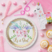 Boho Watercolor Blume Baby Duschpapier Teller (Party)