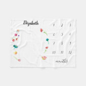 Boho Watercolor Blume Babymeile monatlich Fleecedecke (Vorderseite (Horizontal))