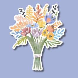 Boho Watercolor Blume Bouquet Wasserdicht Aufkleber
