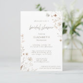 Boho Watercolor Blume Brautparty Einladung (Stehend Vorderseite)