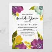 Boho Watercolor Blume Bridal Dusche Einladung (Vorne/Hinten)