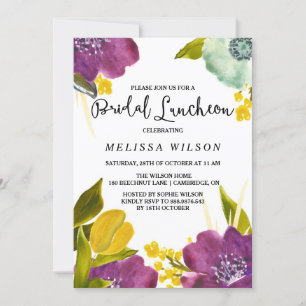 Boho Watercolor Blume Bridal Luncheon Einladung