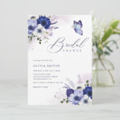 Boho Watercolor Blume Butterfly Brautparty Einladung (Stehend Vorderseite)