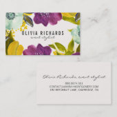 Boho Watercolor-Blume | florale Visitenkarte (Vorne/Hinten)