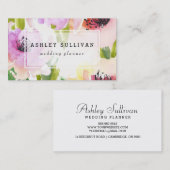 Boho Watercolor-Blume | florale Visitenkarte (Vorne/Hinten)