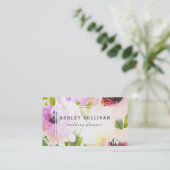 Boho Watercolor-Blume | florale Visitenkarte (Stehend Vorderseite)
