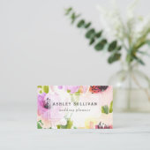 Boho Watercolor-Blume | florale Visitenkarte II (Stehend Vorderseite)