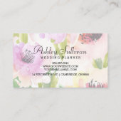 Boho Watercolor-Blume | florale Visitenkarte II (Rückseite)