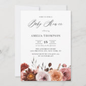 Boho Watercolor Blume Garland Fall Kinderdusche Einladung (Vorderseite)