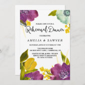Boho Watercolor Blume Probe Dinner einladen Einladung (Vorne/Hinten)