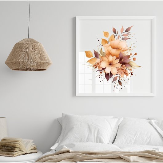 Boho Watercolor Blume Splash Art Spritzer Poster