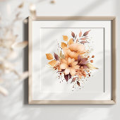 Boho Watercolor Blume Splash Art Spritzer Poster