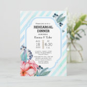 Boho Watercolor Blumen Feathers Probe Dinner Einladung (Stehend Vorderseite)