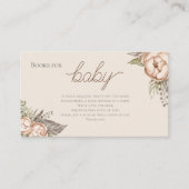 Boho Watercolor Blumenbücher für Babydusche Begleitkarte (Vorderseite)