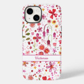 Boho Watercolor Blumenname Case-Mate iPhone Hülle (Rückseite)