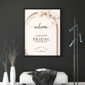 Boho Watercolor Blumenstrauß Brautparty Willkommen Poster
