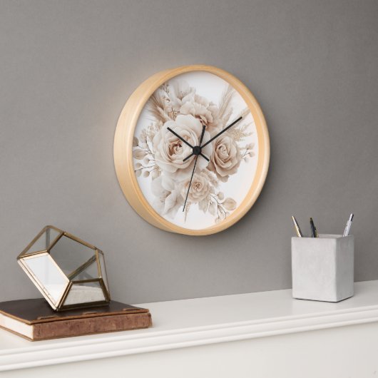 Boho Watercolor Blumenuhr - elegant & zeitlos Uhr (Büro)