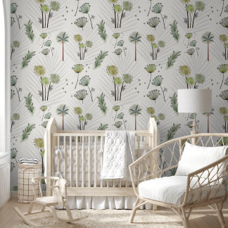 Boho Watercolor Botanische Blume Wallpaper Tapete