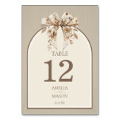 Boho Watercolor Bow Wedding Table Card Tischnummer (Rückseite)