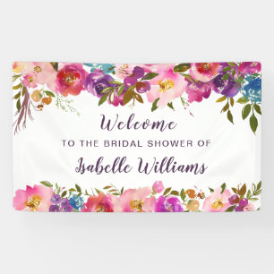 Boho Watercolor Brautparty Begrüßung Banner