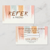 Boho Watercolor Brush Strokes Empfehlungskarte (Vorne/Hinten)