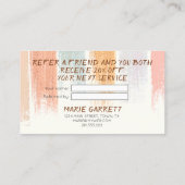 Boho Watercolor Brush Strokes Empfehlungskarte (Rückseite)