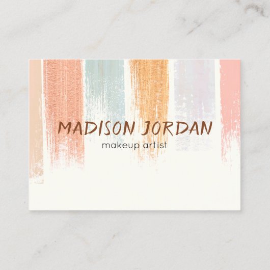 Boho Watercolor Brush Strokes Terminkarte (Rückseite)