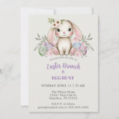Boho Watercolor Bunny Ostern Brunch Einladung (Vorderseite)