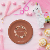 Boho Watercolor Burnt Orange Personalisiert Pappteller (Party)