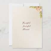 Boho Watercolor Burnt Orange Pumpkin Erntedank Einladung (Rückseite)