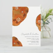Boho Watercolor Burnt Orange Simple Wedding Einladung (Stehend Vorderseite)
