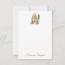 Boho Watercolor Cactus Pampas Pflanze Brautparty Dankeskarte